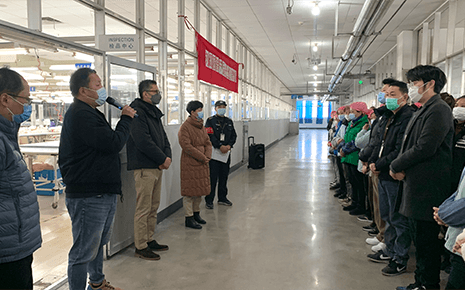 劉潭服裝節后復產復工,安全教育一刻不松