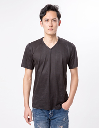 男式針織V領T恤