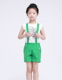 女童背帶褲