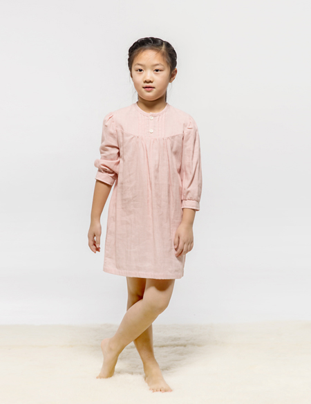 女童梭織全棉睡裙