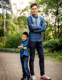 牛仔親子休閑襯衫