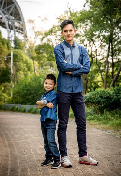 牛仔親子休閑襯衫