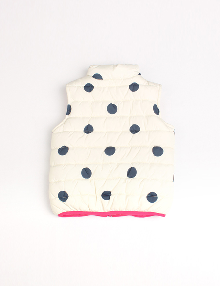 女童加絨無袖波點印花背心