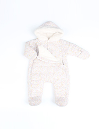 兩邊可脫卸式碎花連帽棉爬