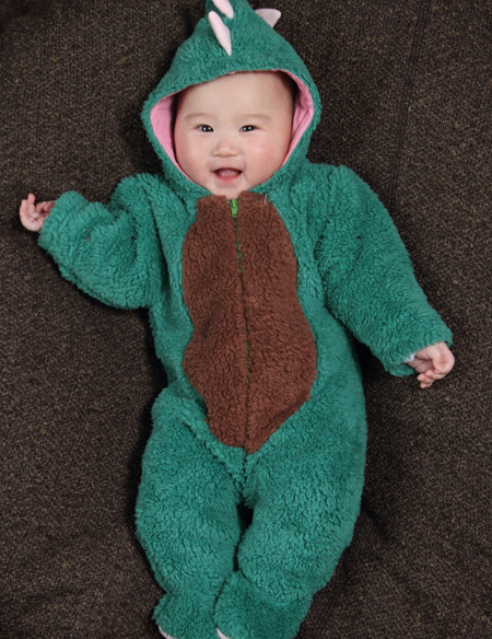 嬰兒連體小恐龍爬爬裝