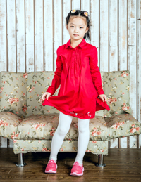 女童長款長袖襯衫