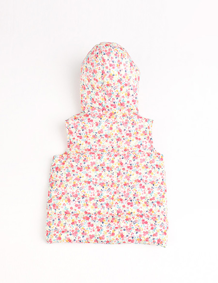 連帽碎花小背心