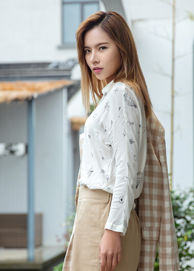 女士印花休閑襯衫