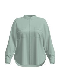 果綠色長袖襯衫