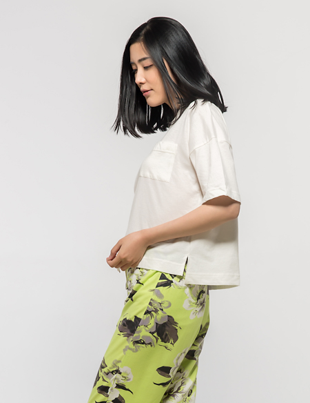 針織T恤人棉闊腿褲套裝