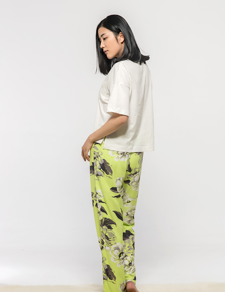 針織T恤人棉闊腿褲套裝