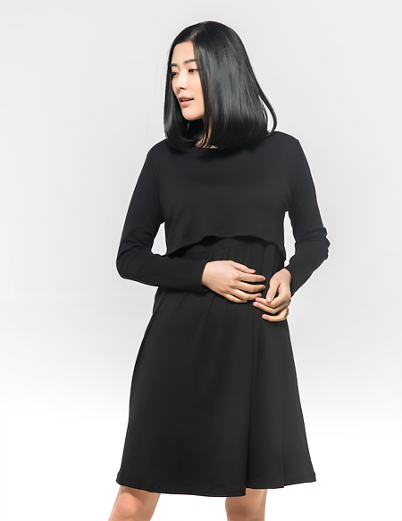 針織可哺乳孕婦裙