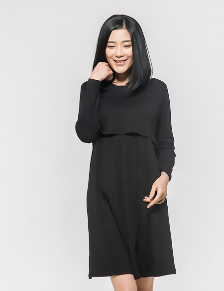 針織可哺乳孕婦裙